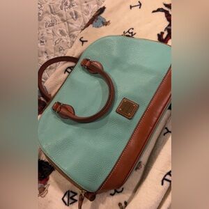 Dooney & Bourke Teal and Brown Satchel
